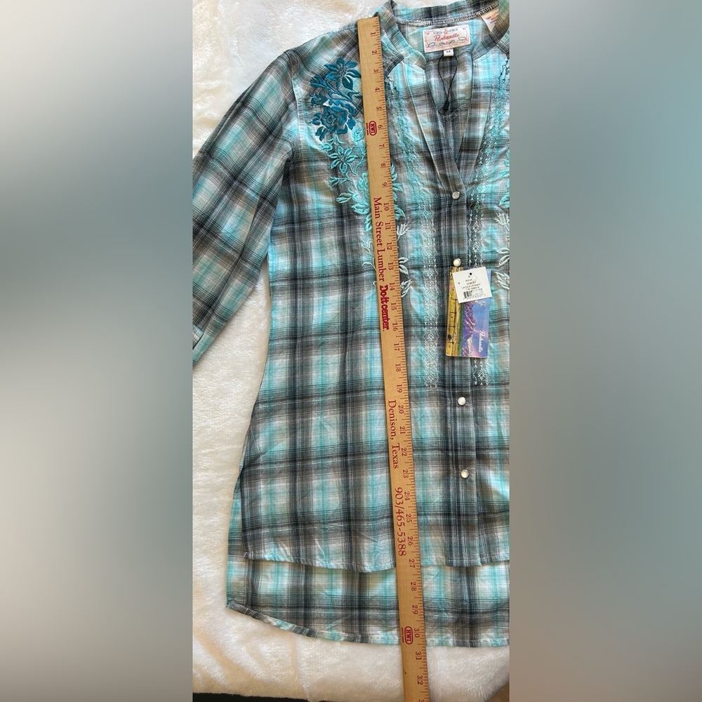 Panhandle Plaid Pearl Snap Shirt Size Medium NWT - Picture 15 of 16